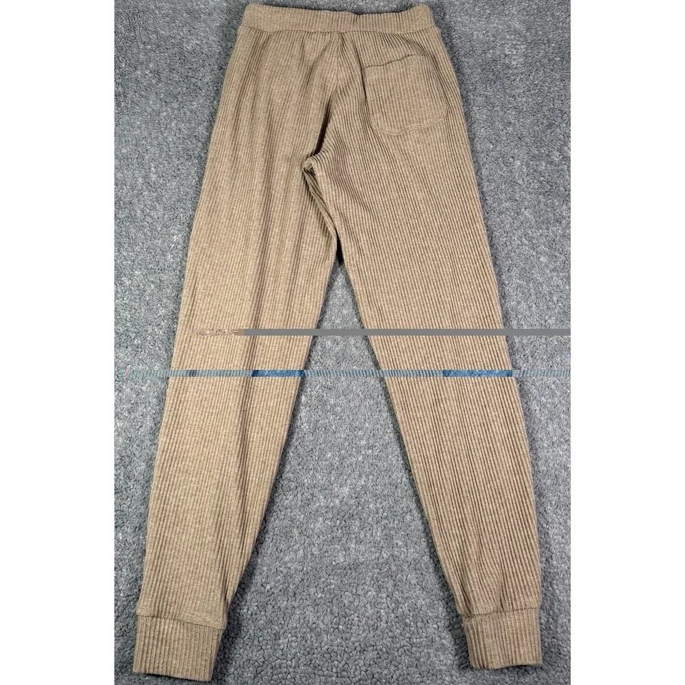 Alo Yoga Muse Sweatpants Womens XXS 2XS Brown Ribbed Joggers Drawstring Active